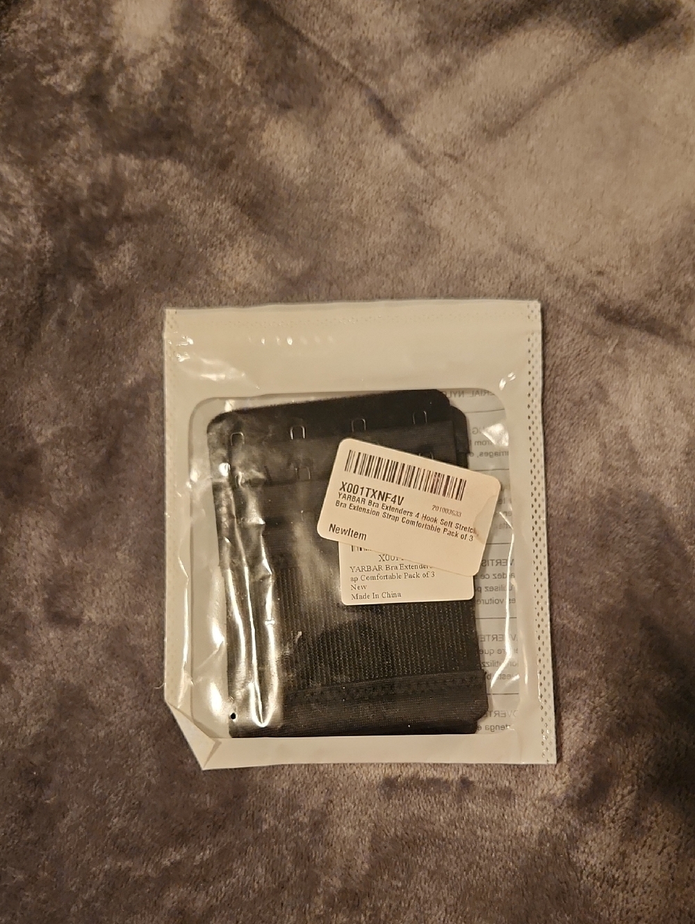 🔥4 Row Black Bra Extender with Hook-and-Eye Closure - Pack of 3